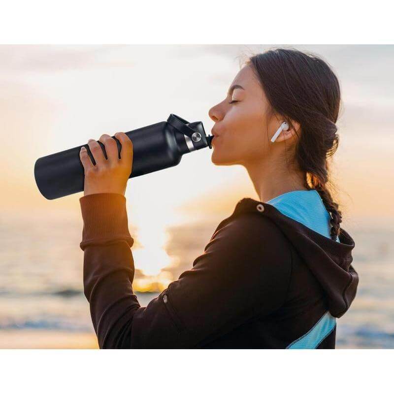 Vacuum Stainless Steel Bottle with Sports Lid - 1L - Grace Customs
