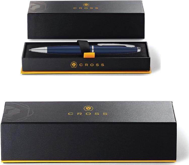 Cross Calais™ Matte Black/ Blue with Polished Chrome Appointments Ballpoint Pen - Grace Customs