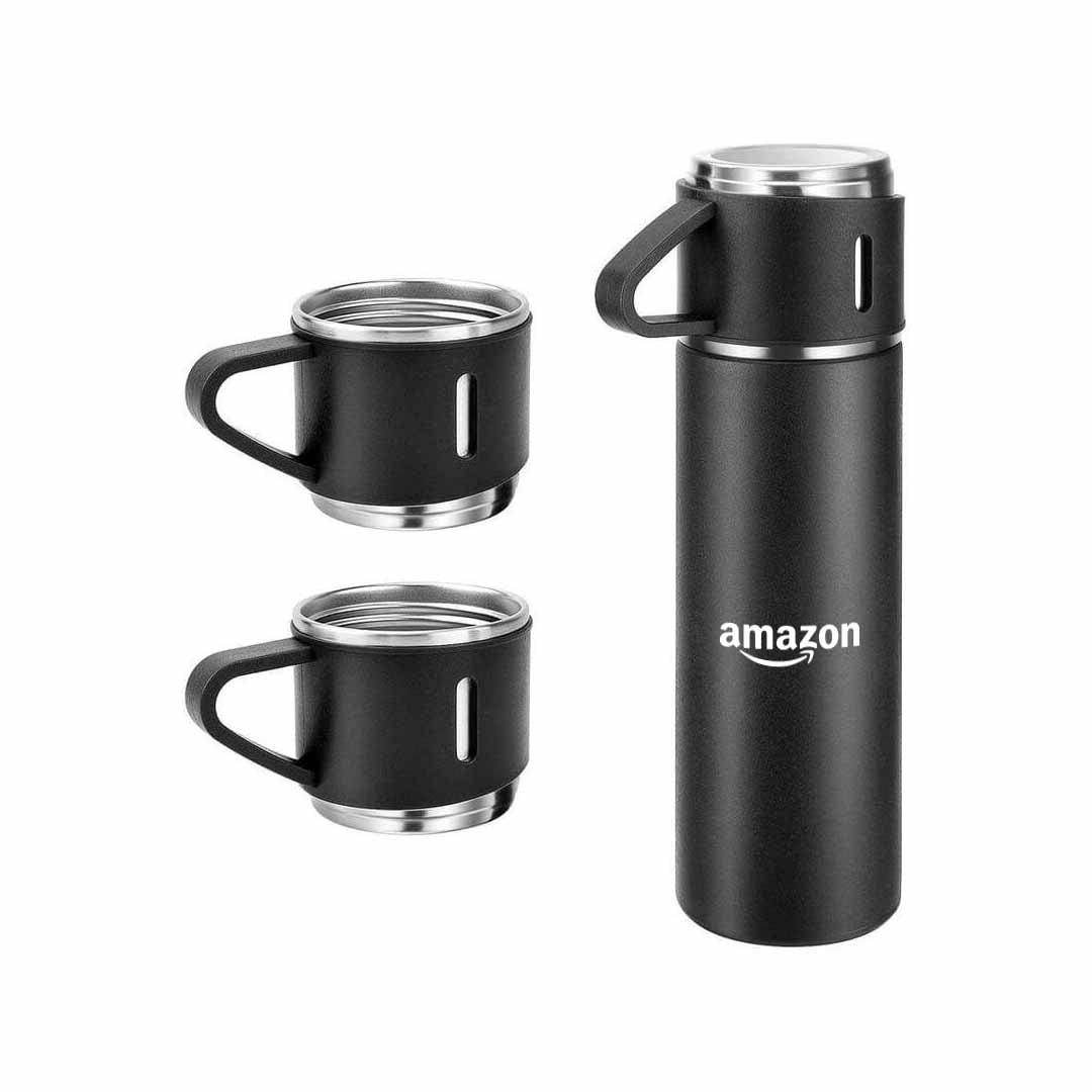 SAFFLE - Giftology Family Set of Vacuum Flask & Two Cups - Grace Customs