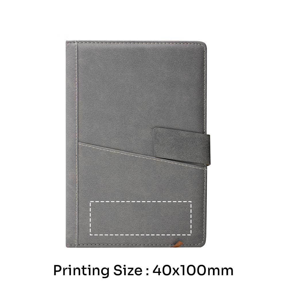 Leather Notebook with Pocket 11329BLSG - Grace Customs