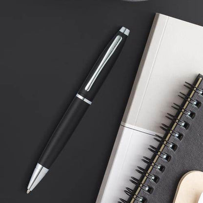 Cross Calais™ Matte Black/ Blue with Polished Chrome Appointments Ballpoint Pen - Grace Customs