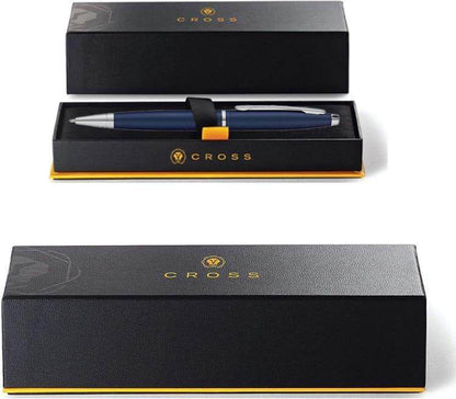 Cross Calais™ Matte Black/ Blue with Polished Chrome Appointments Ballpoint Pen - Grace Customs