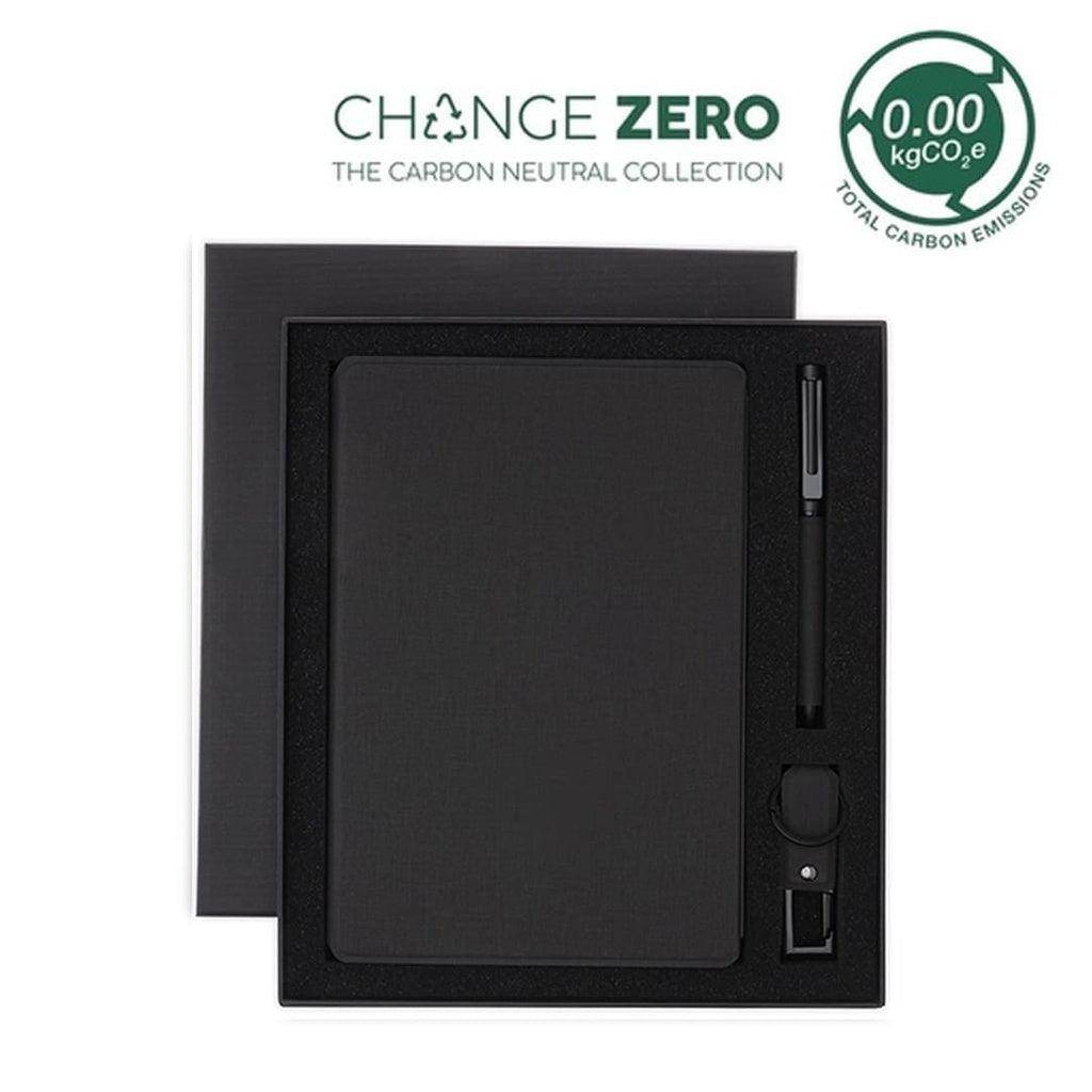 LENZEN - CHANGE ZERO Sustainable Gift Set with Refillable Notebook, Pen & USB Keychain - Grace Customs