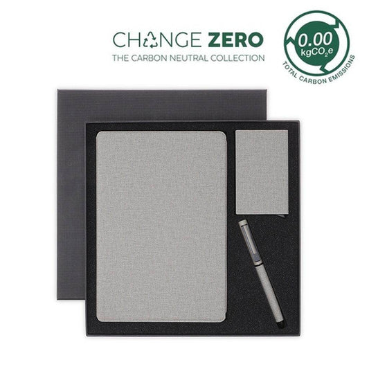 TESSIN - CHANGE ZERO Sustainable Gift Set with Refillable Notebook, Pen & Cardholder - Grace Customs