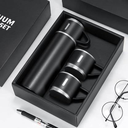 SAFFLE - Giftology Family Set of Vacuum Flask & Two Cups - Grace Customs