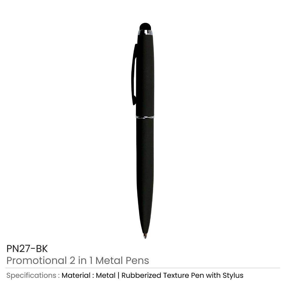 Stylus Metal Pens Rubberized & Twist-action PN27MT - Grace Customs