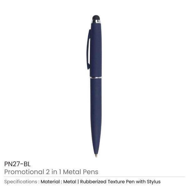 Stylus Metal Pens Rubberized & Twist-action PN27MT - Grace Customs