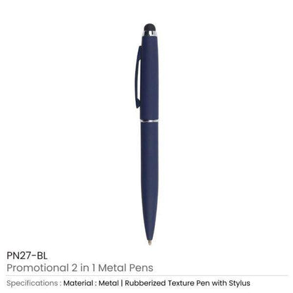 Stylus Metal Pens Rubberized & Twist-action PN27MT - Grace Customs