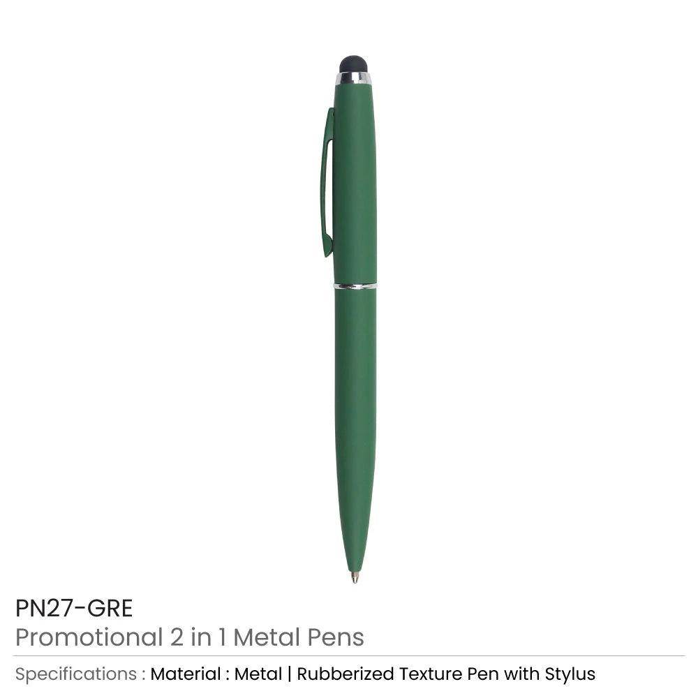 Stylus Metal Pens Rubberized & Twist-action PN27MT - Grace Customs