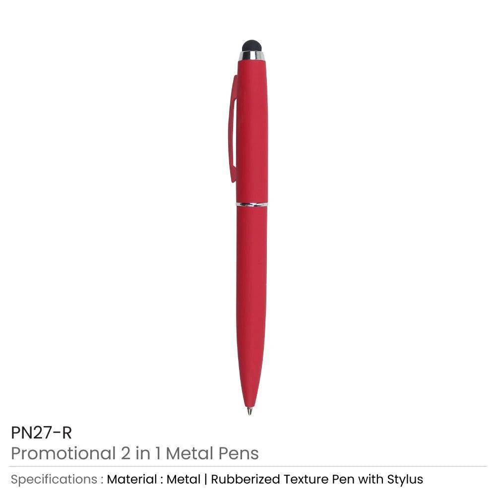 Stylus Metal Pens Rubberized & Twist-action PN27MT - Grace Customs