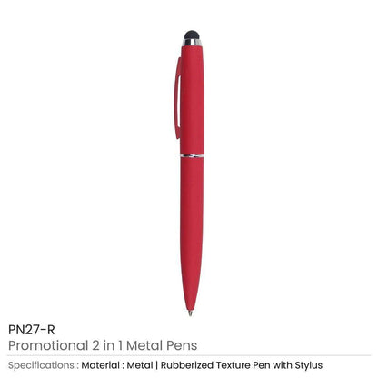 Stylus Metal Pens Rubberized & Twist-action PN27MT - Grace Customs