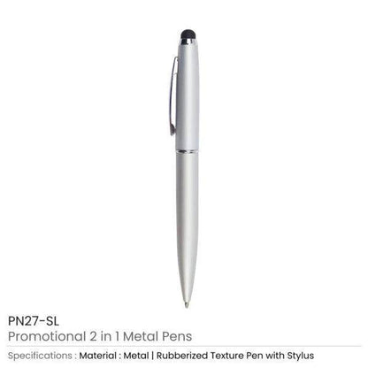 Stylus Metal Pens Rubberized & Twist-action PN27MT - Grace Customs