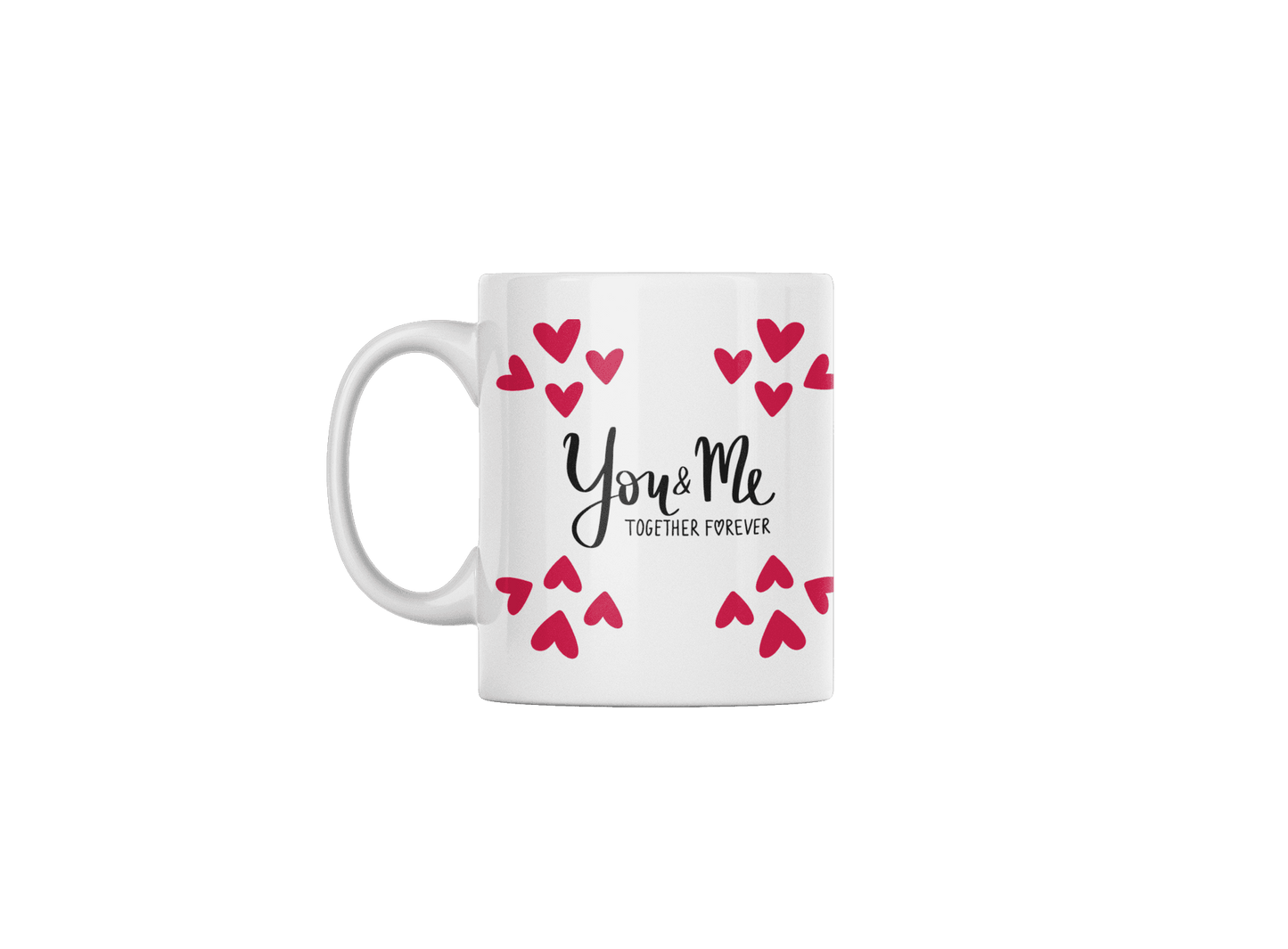 You & Me - 11 oz White Ceramic Mug for Valentines Day - Grace Customs