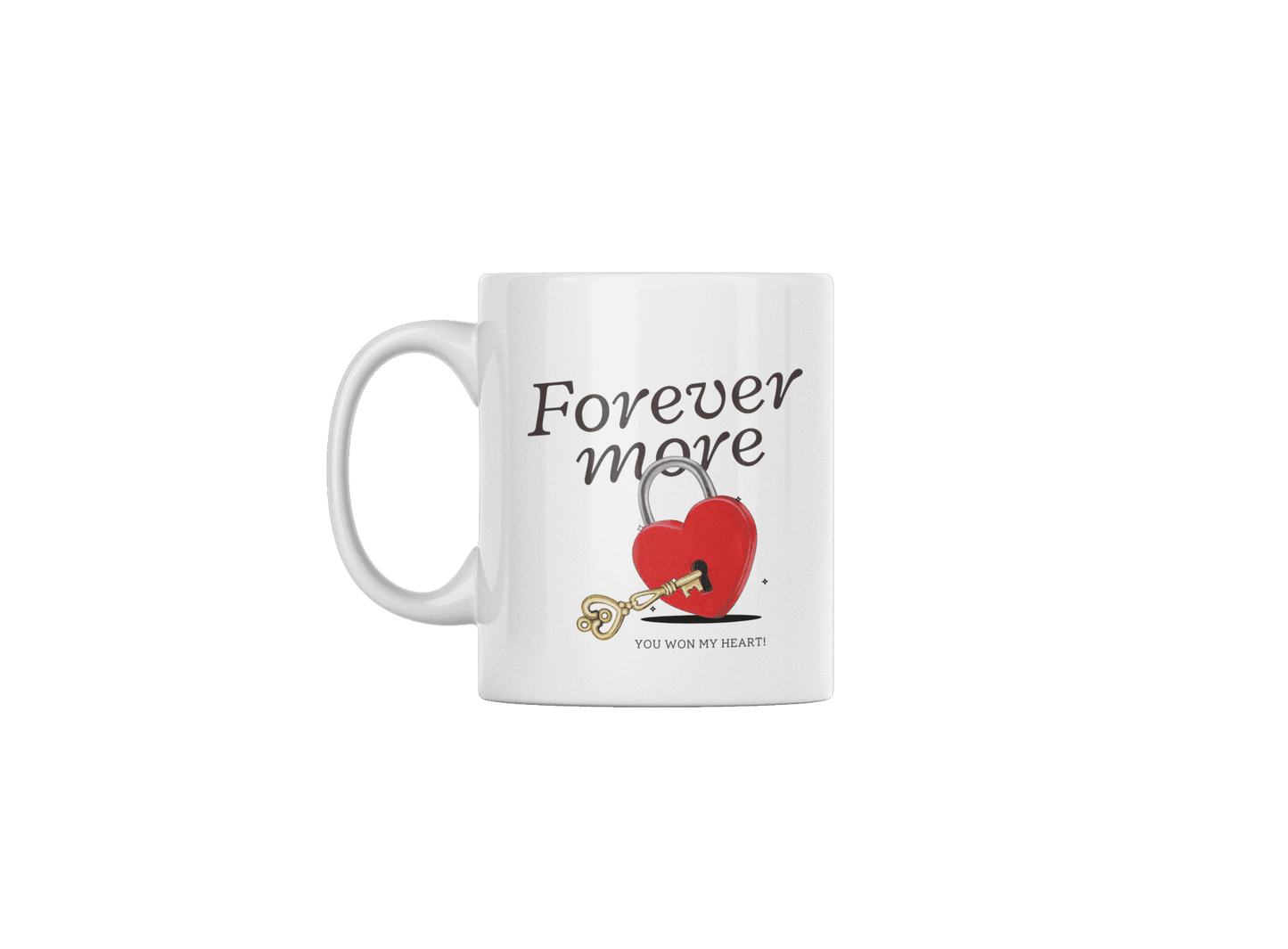 Forever More - 11 oz White Ceramic Mug for Valentines Day - Grace Customs