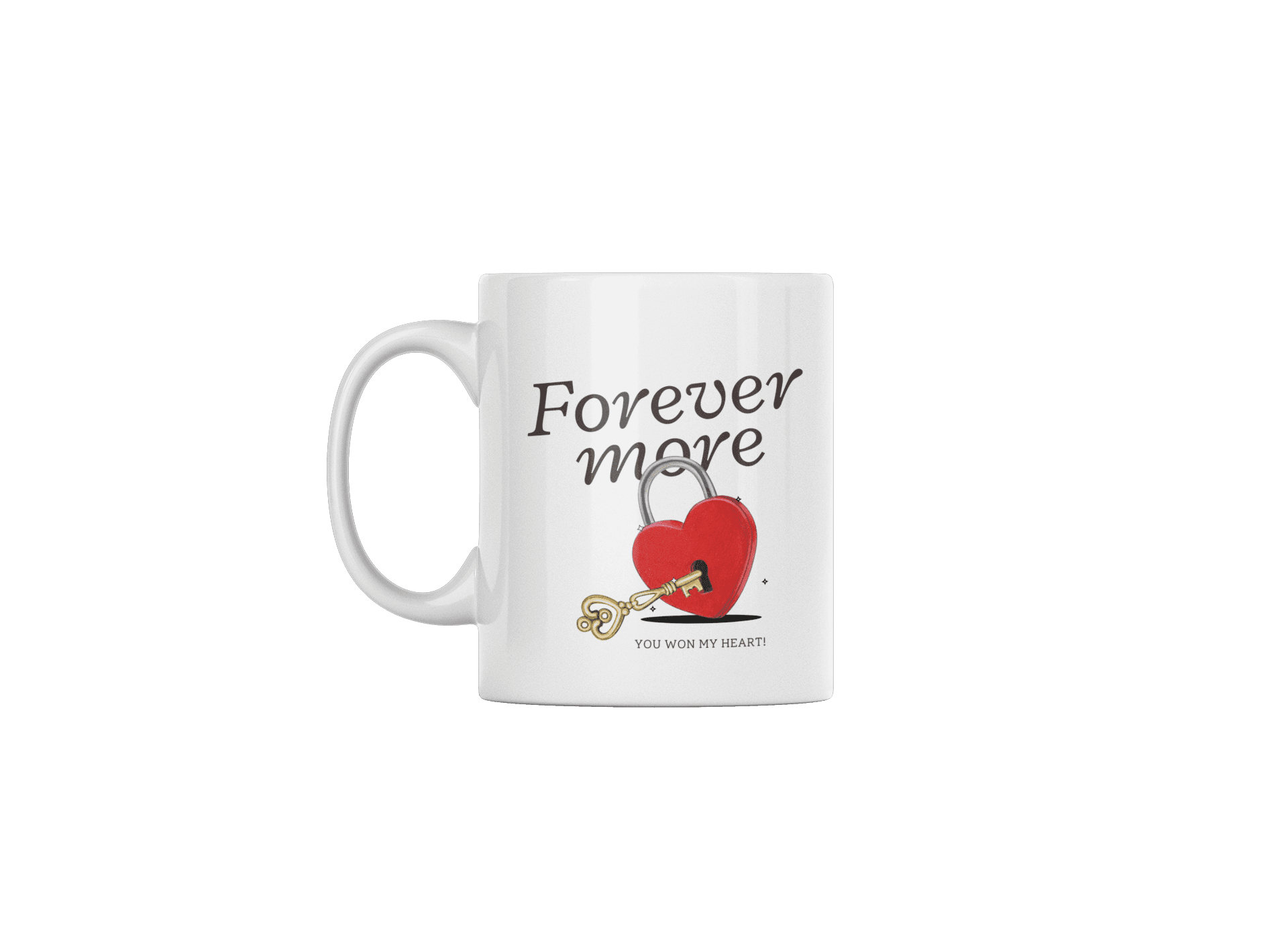 Forever More - 11 oz White Ceramic Mug for Valentines Day - Grace Customs