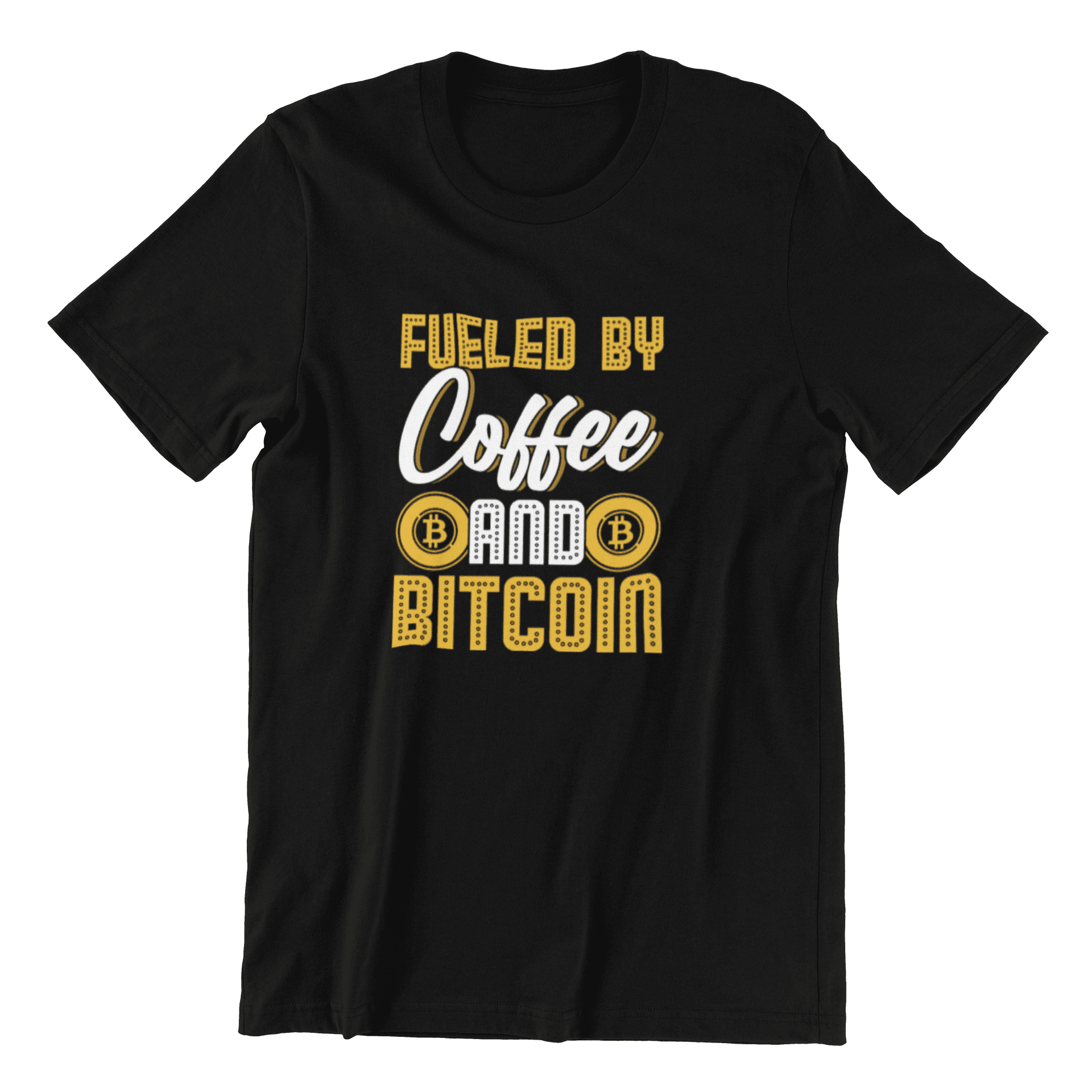 Fueled By Coffee and Bitcoin - Round Neck T-shirt 180 GSM Regular Fit - Grace Customs