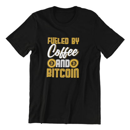 Fueled By Coffee and Bitcoin - Round Neck T-shirt 180 GSM Regular Fit - Grace Customs